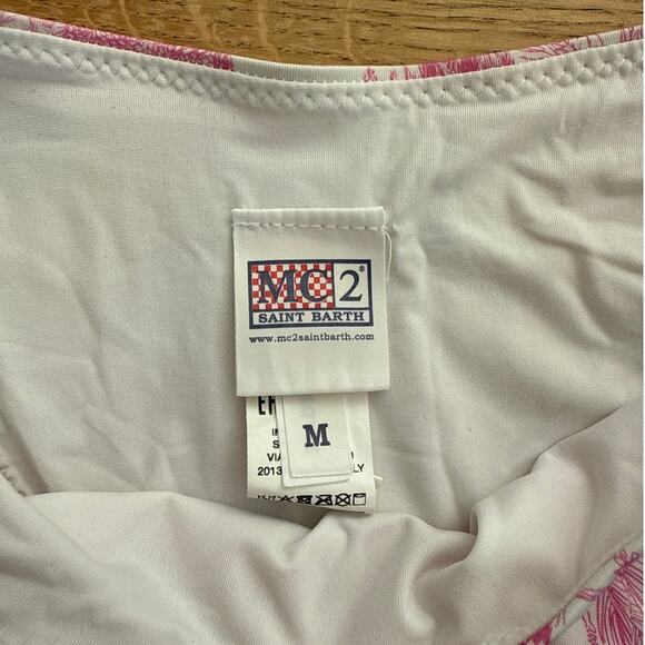 MC2 Saint Barth - Jungle Print Bralette Bikini Top & Bottoms in White & Pink - Picture 4 of 6